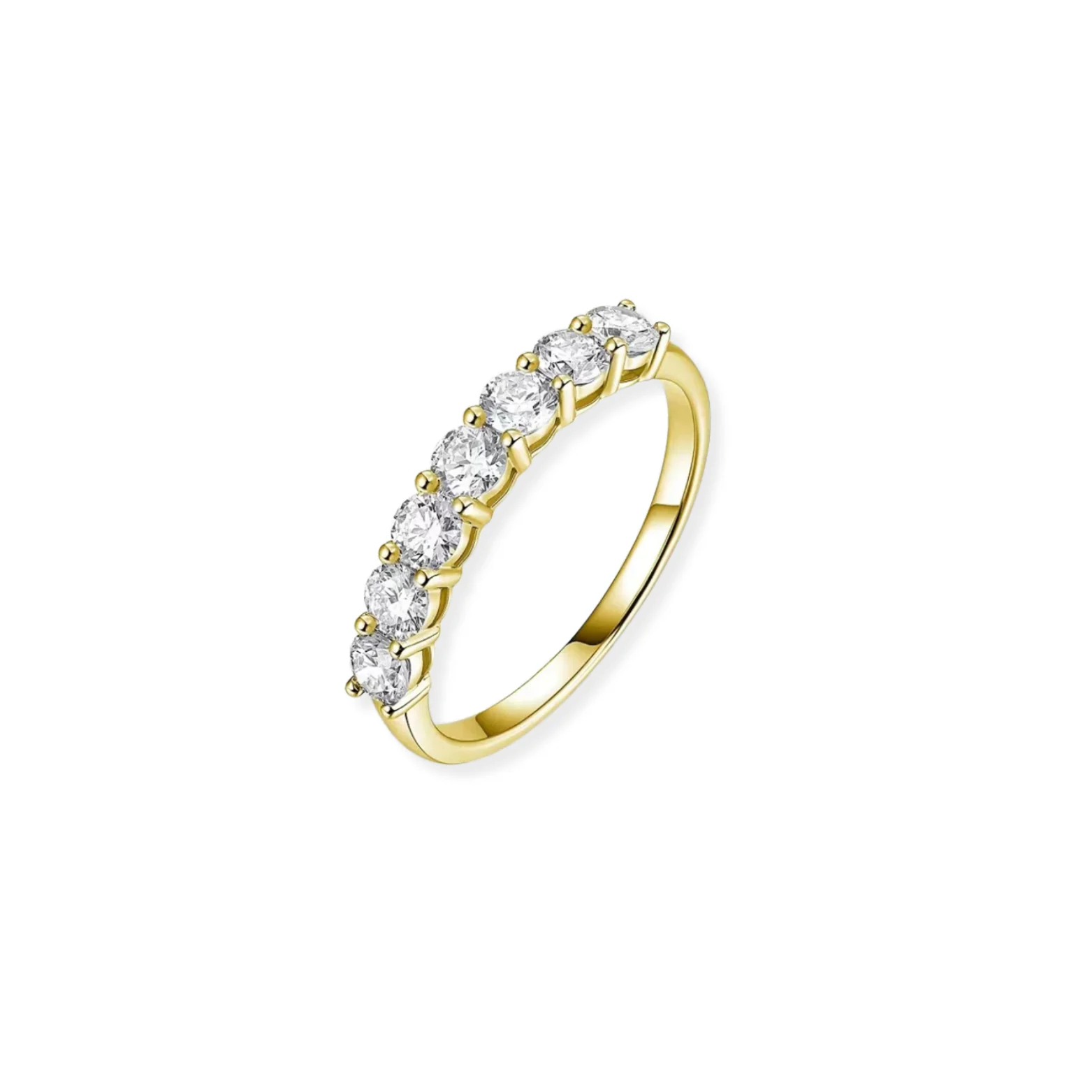 0.7CT Half Eternity Band Ring worn