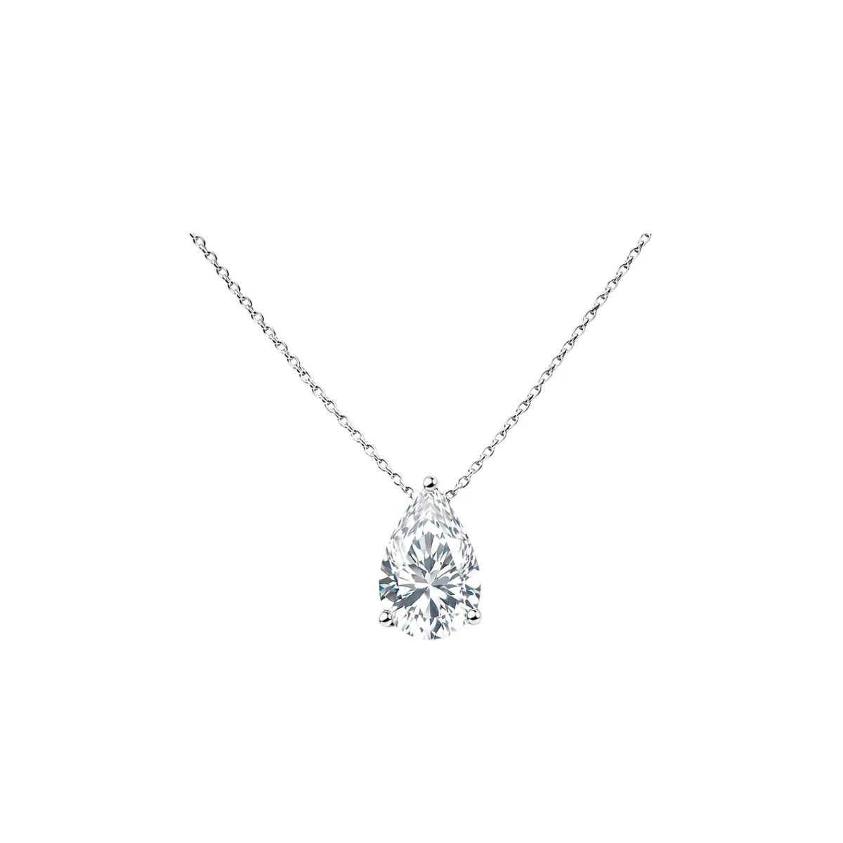 2ct pear cut Solitaire Necklace