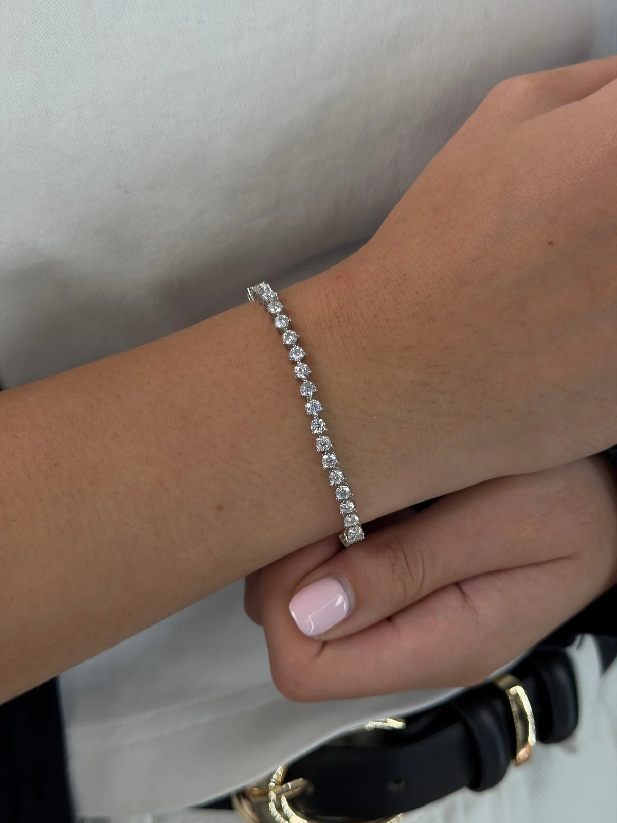 3-Prong Tennis Bracelet worn