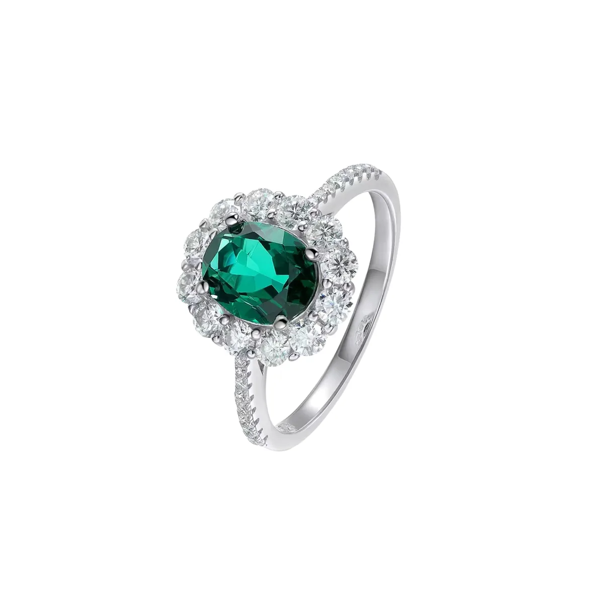 3CTTW Emerald Halo Ring