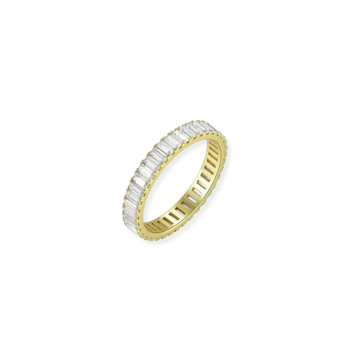 4CT Emerald Eternity Ring worn