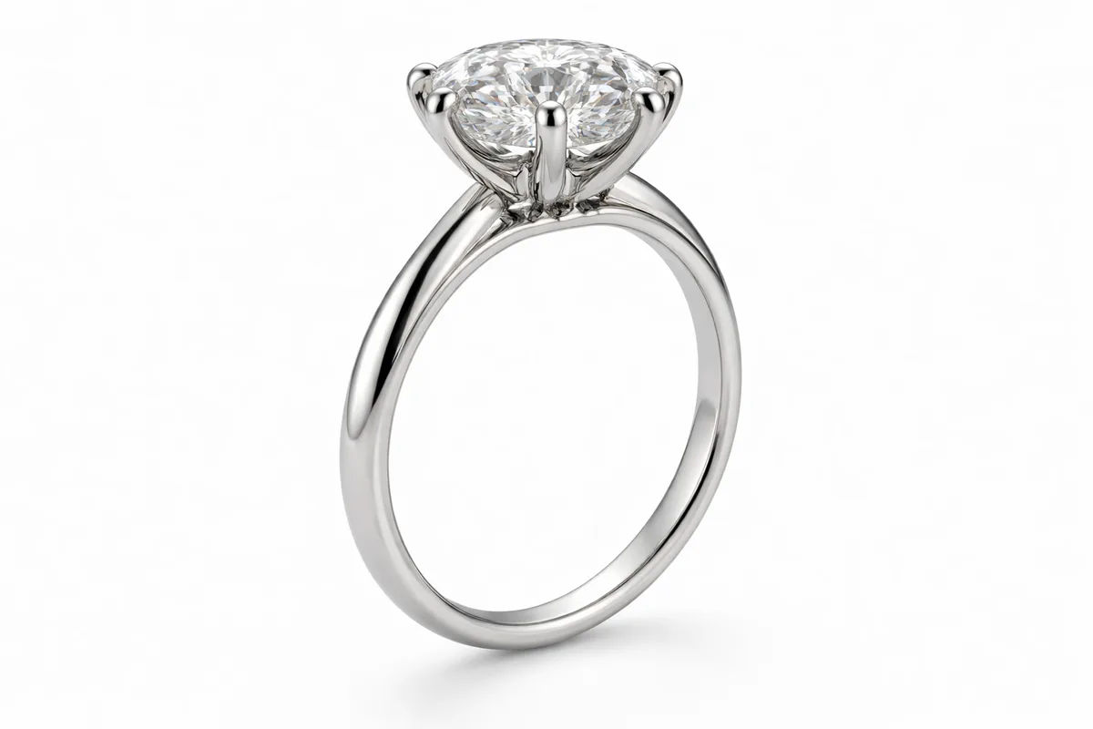 5 CT Round Cut Six-Prong Solitaire Engagement Ring