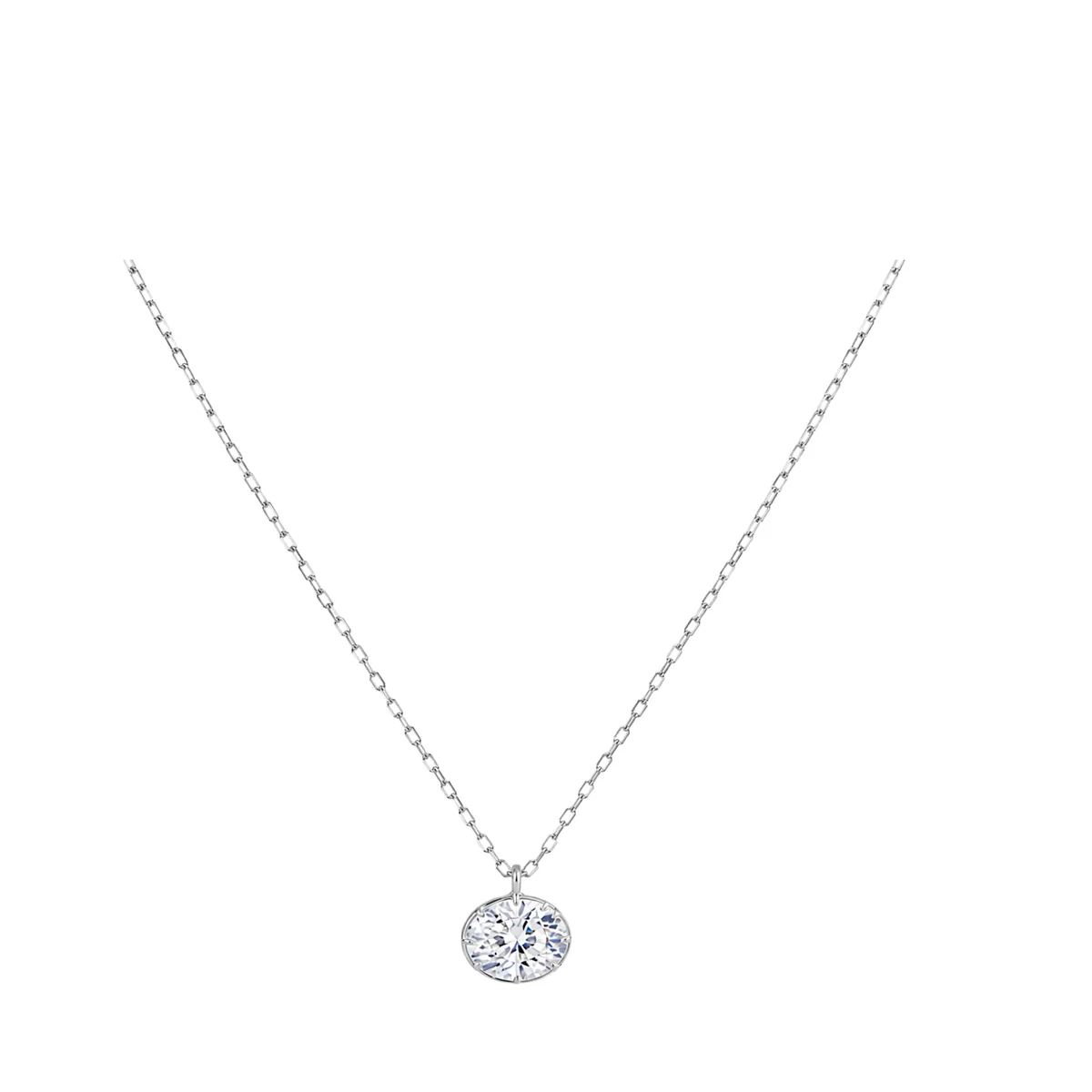 5CT Oval chain Solitaire Necklace