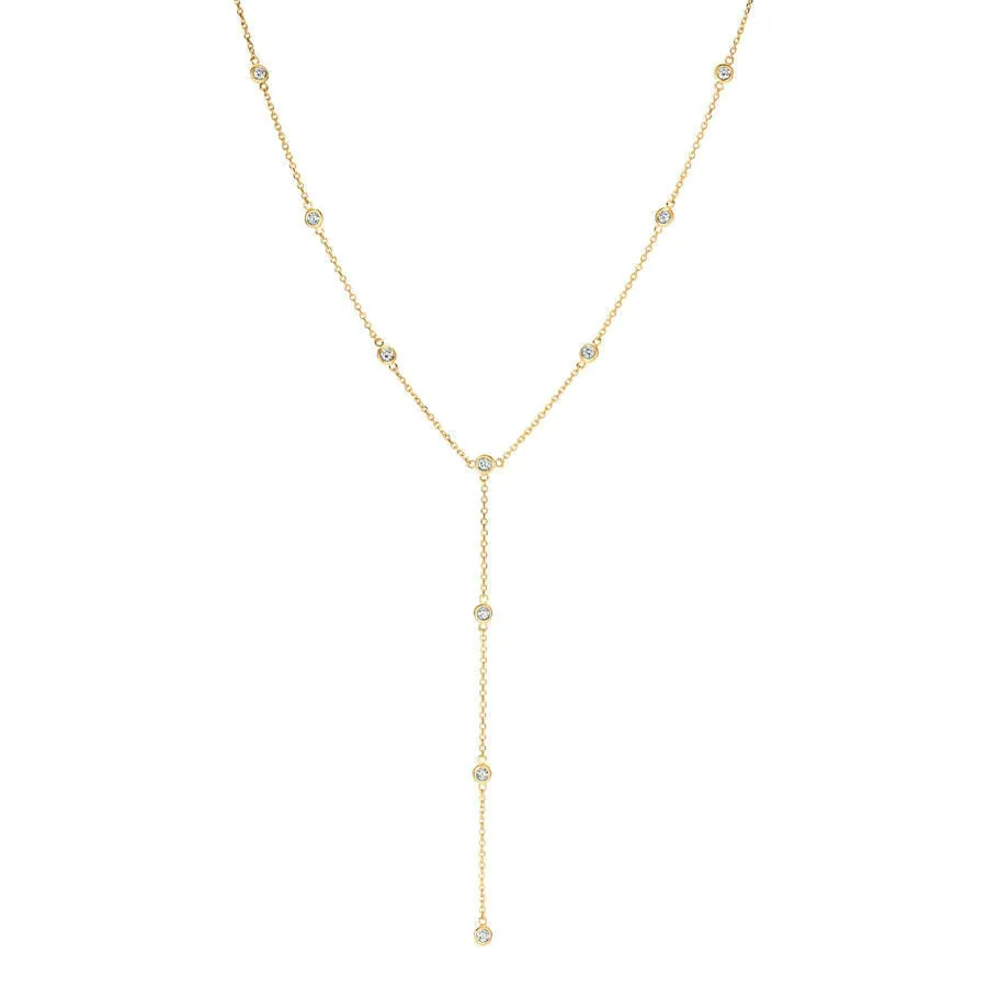 Bezel Set Long Necklace