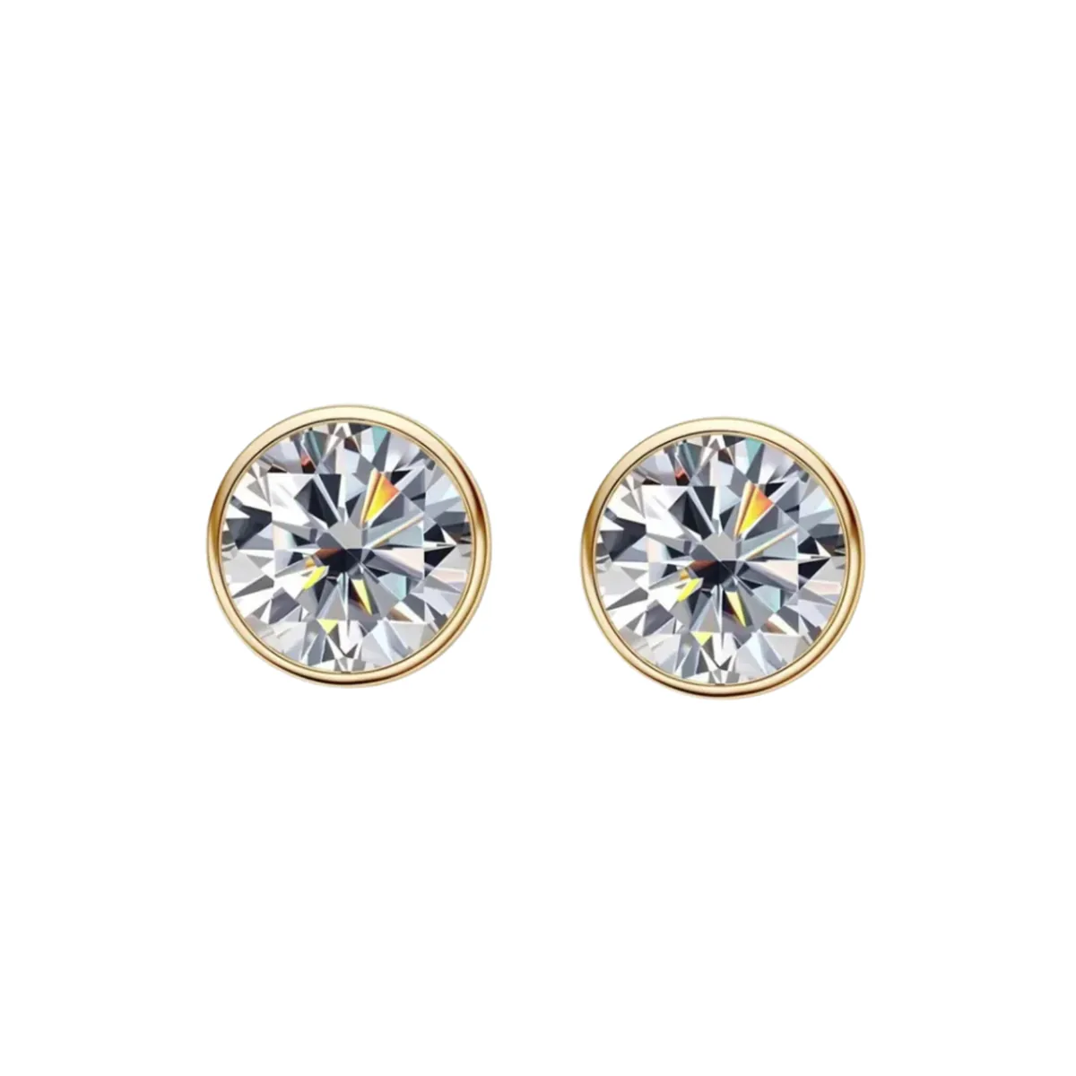 Bezel Stud Earrings