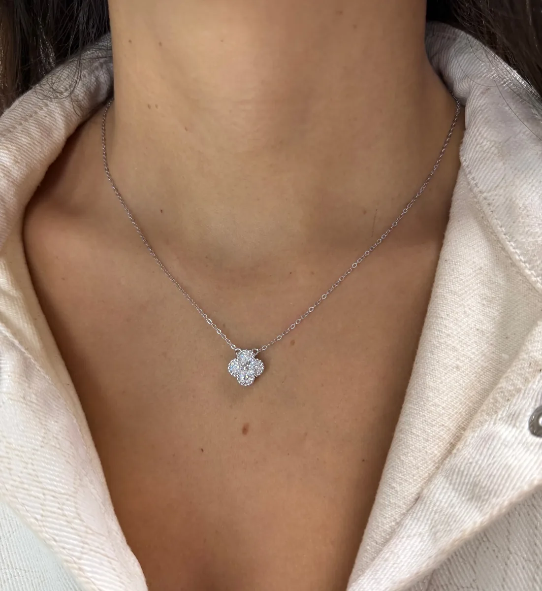 Clover Necklace worn
