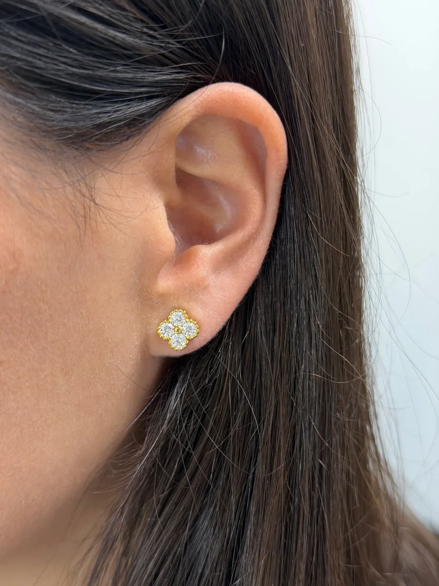 Clover Stud Earrings worn