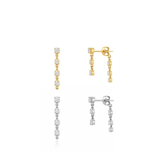 Drop chain earrings