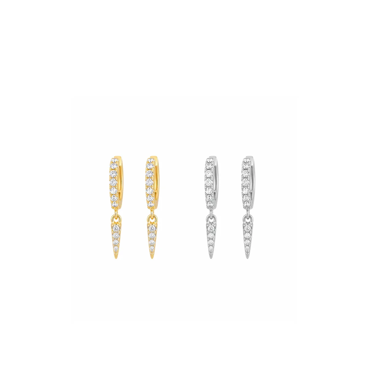 Edge drop hoop earrings
