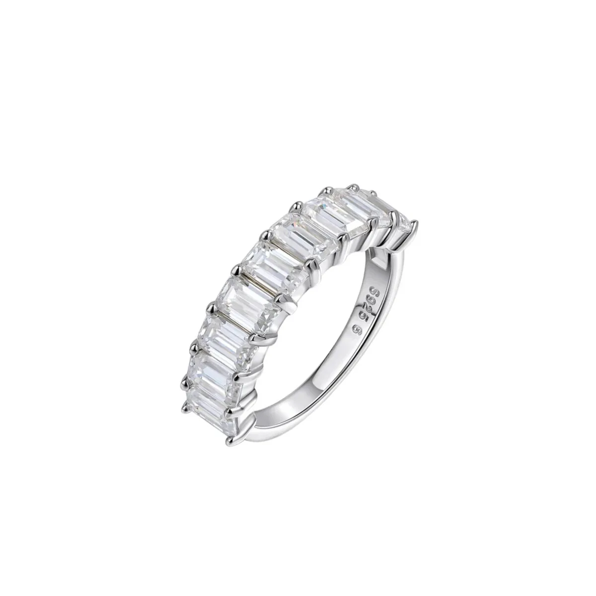 Emerald Cut Half Eternity Ring