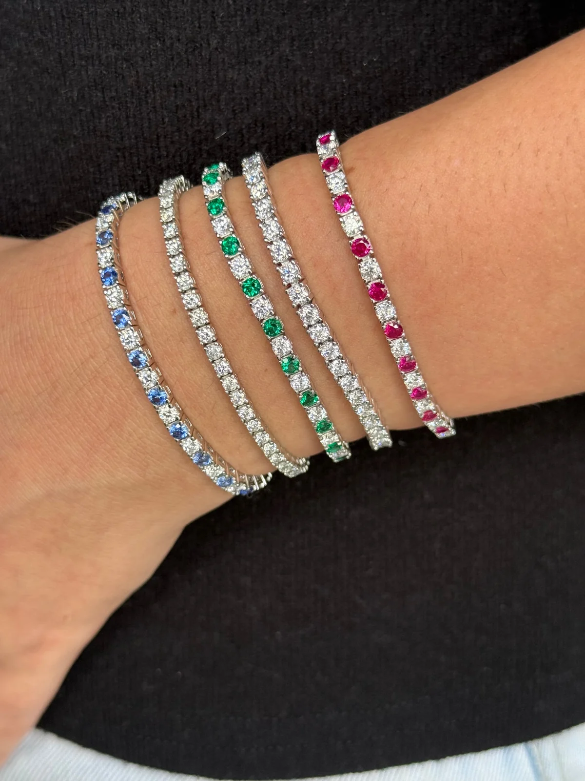 Emerald, Ruby OR Sapphire Tennis Bracelet worn