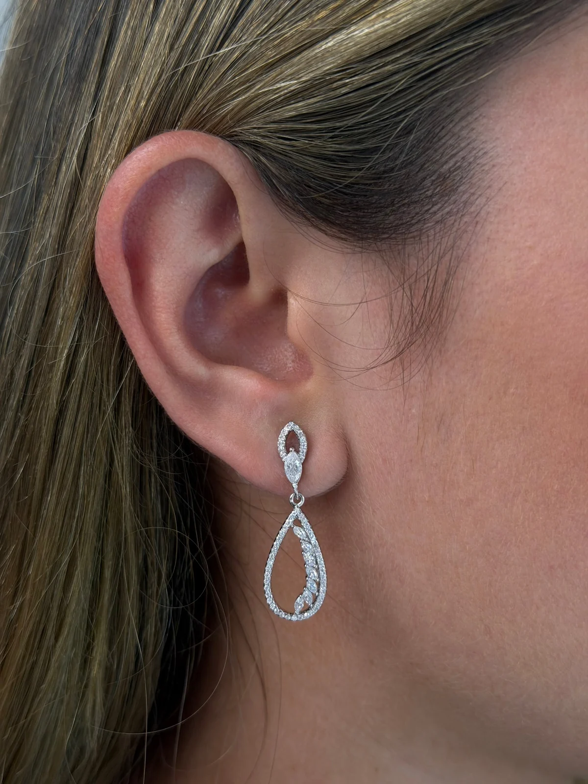 Eternal Teardrop Earrings worn