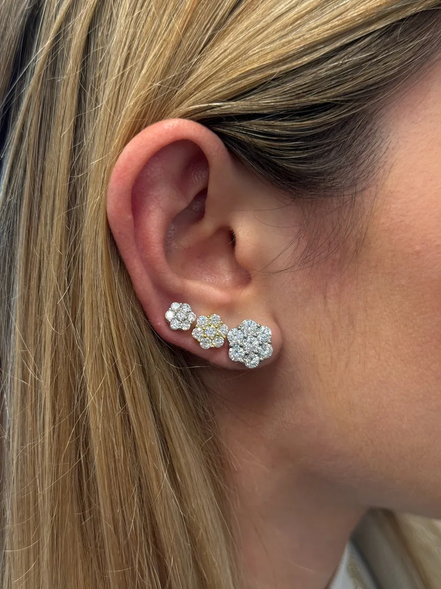 Flower Stud Earrings worn
