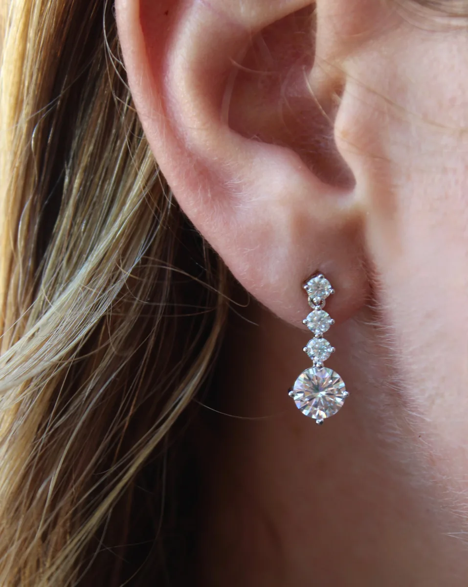 Graduated Drop Earrings worn