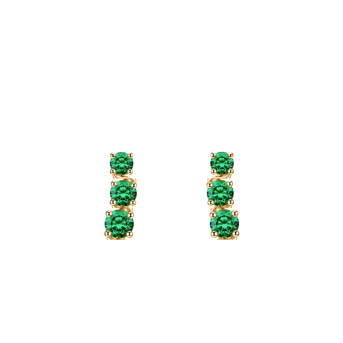 Graduated Lab Emerald Drop Earrings.