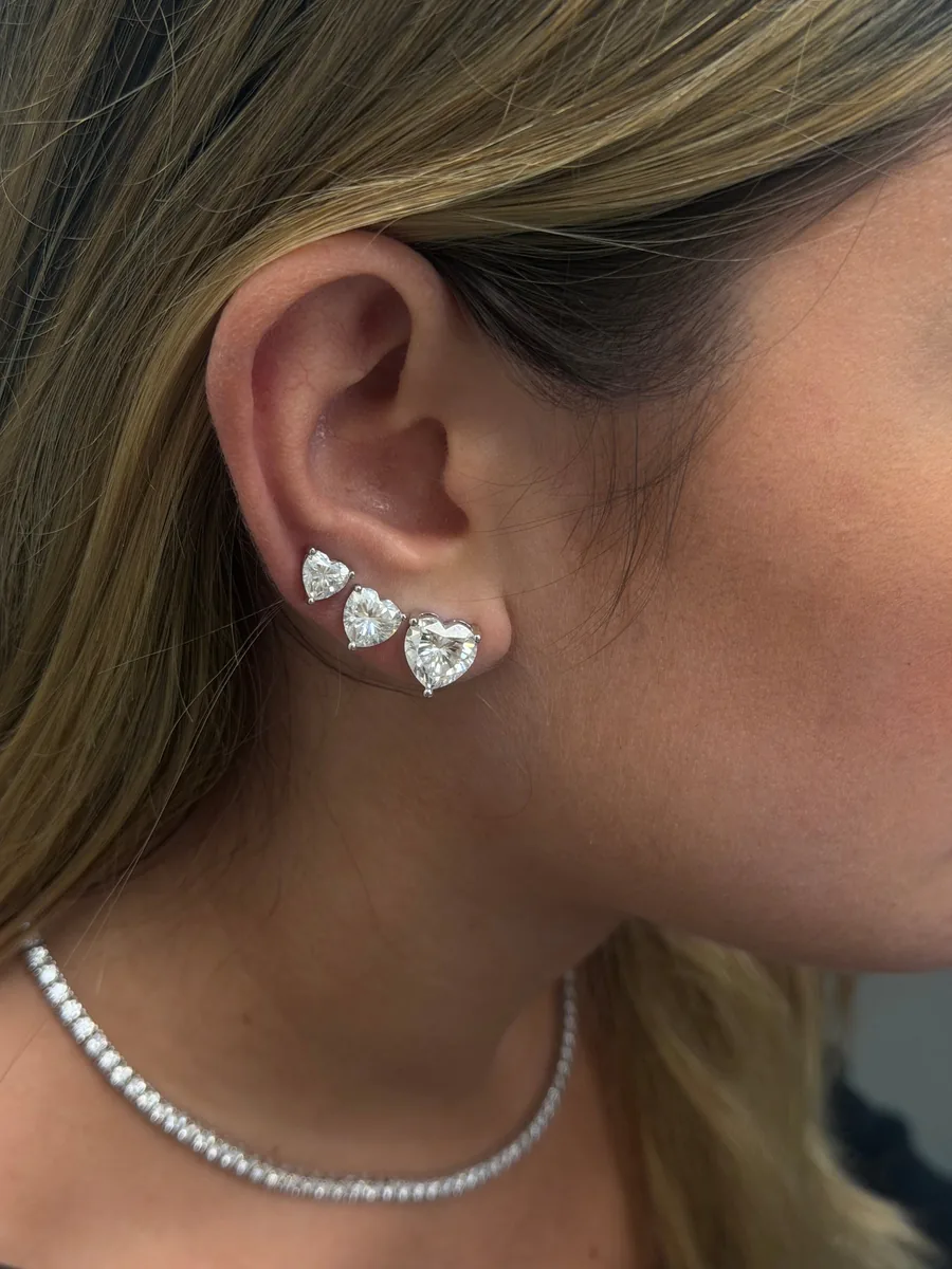 Heart Stud Earrings worn
