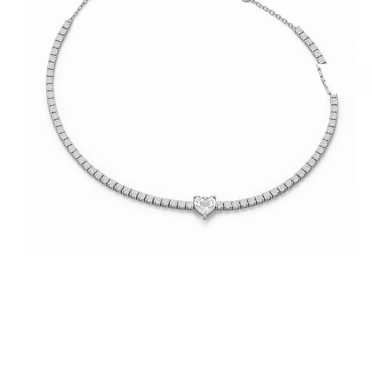 Heart Tennis Choker Necklace
