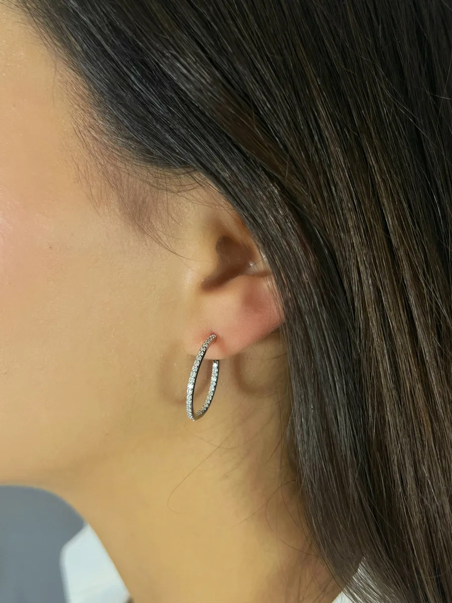 Inside Out Hoop Earrings worn