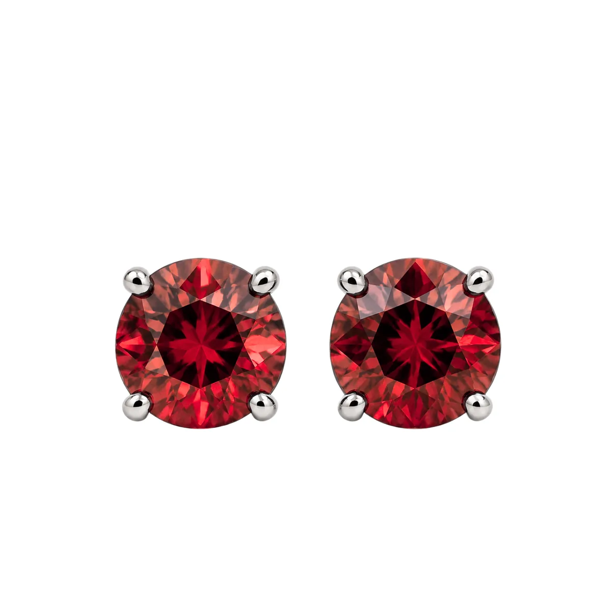 Lab Ruby Martini Stud Earrings