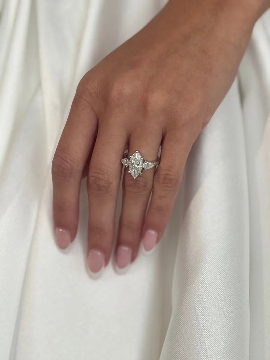 Marquise and Pear Cut Ring worn