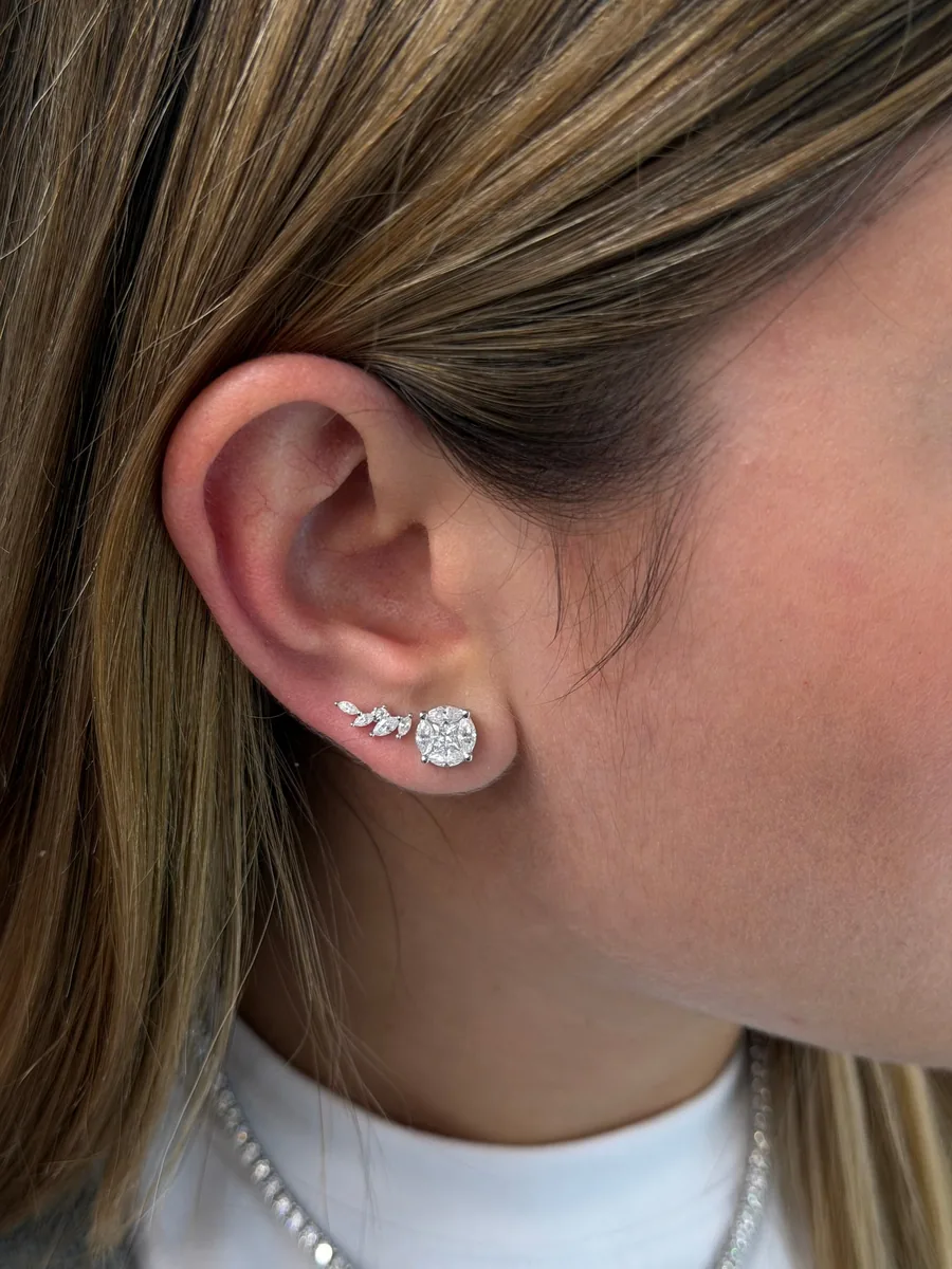 Marquise Spark Little climber earrings worn
