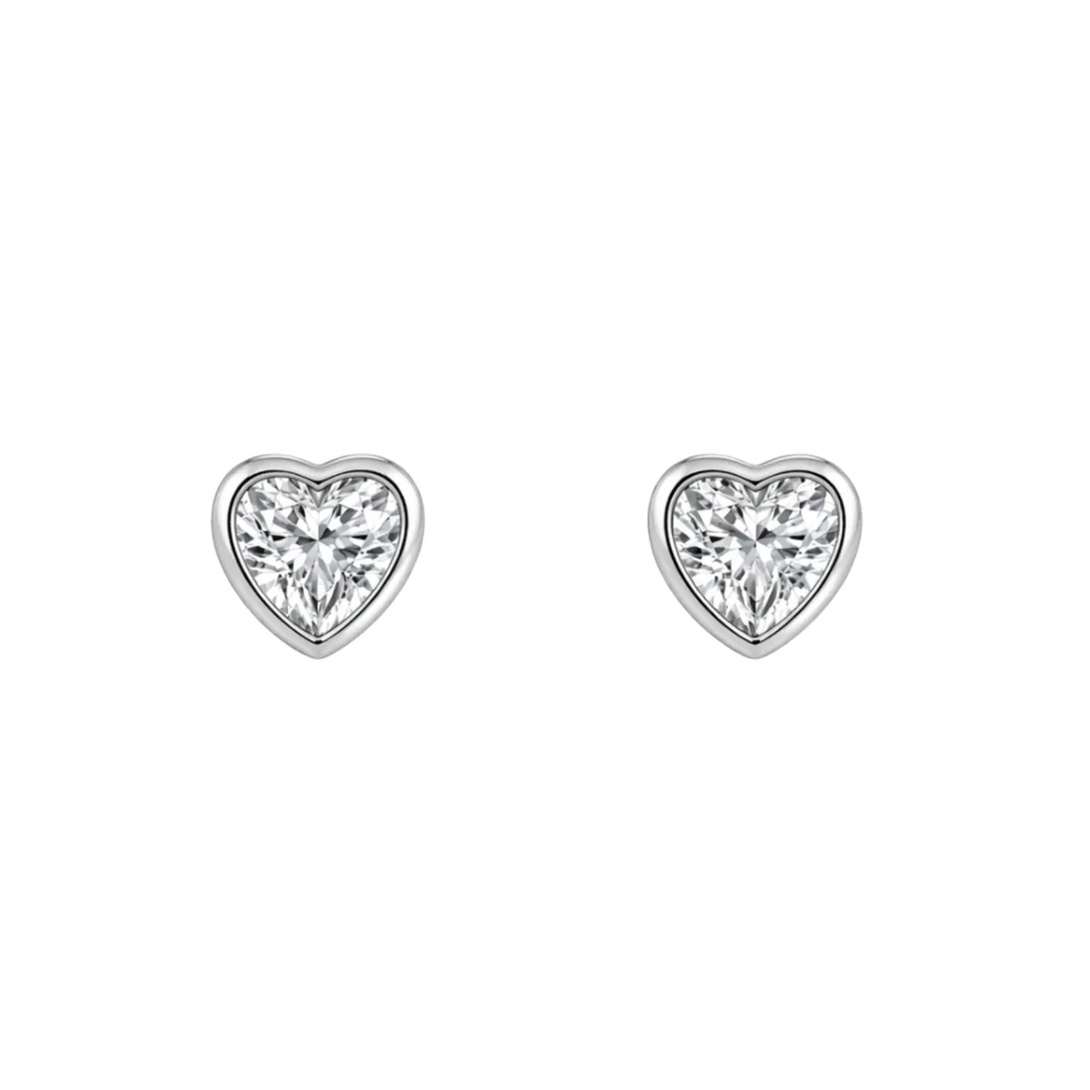 Mini bezel heart earrings