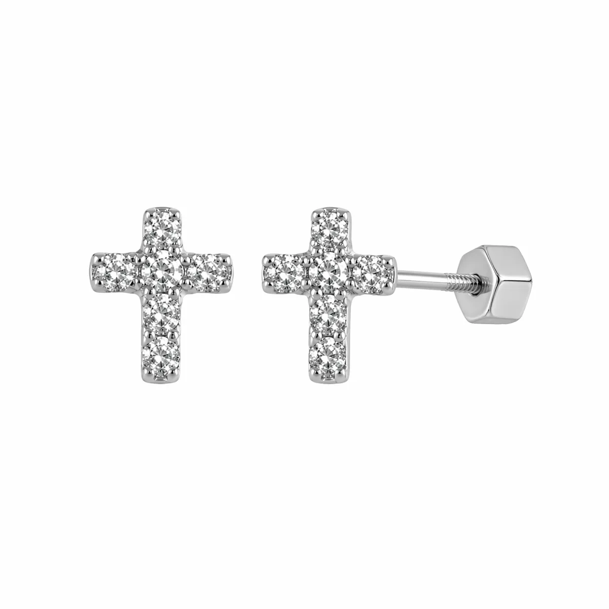 Mini cross stud earrings