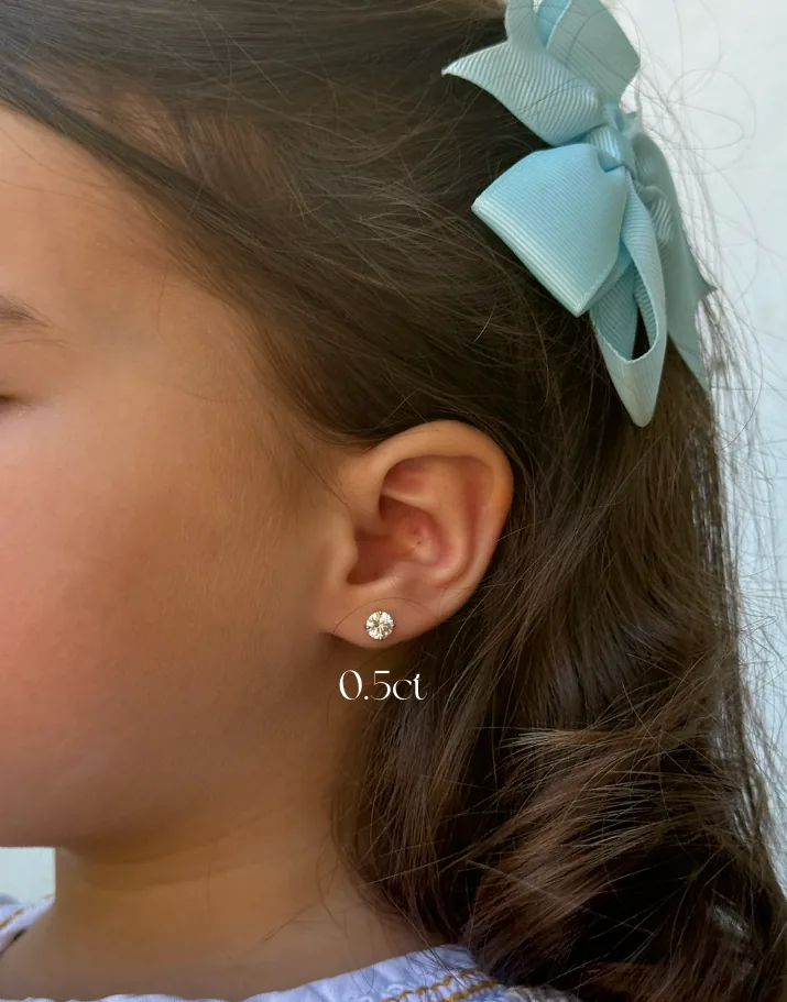 Mini Sparkle Studs- Little Gems Collection worn