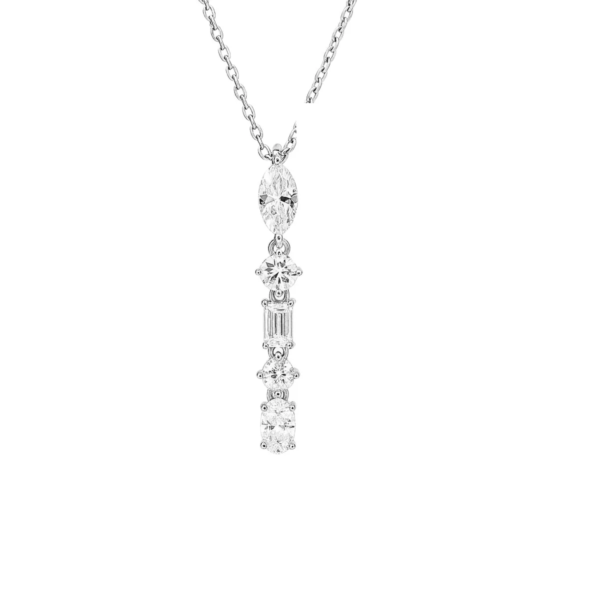 Mixed Cut Drop Necklace