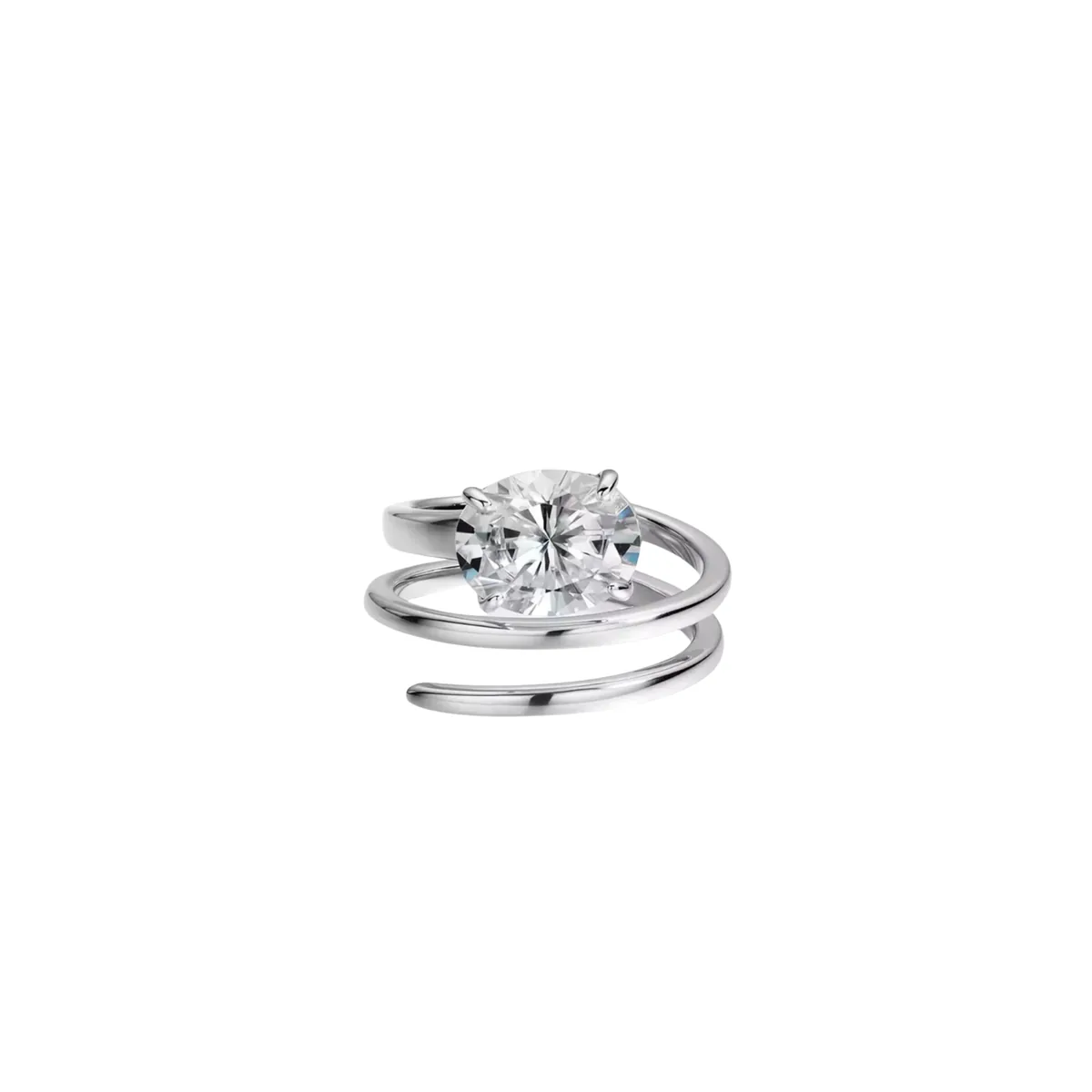 Oval Cut Spiral Ring - Pinky Ring