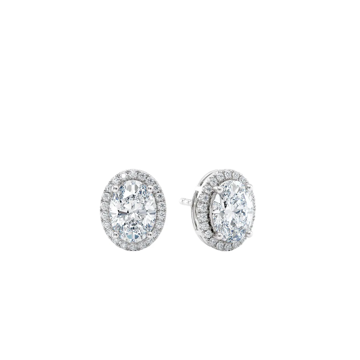Oval Halo Stud Earrings