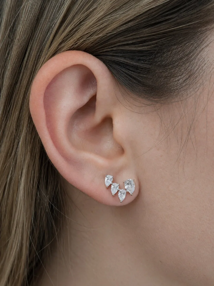 Pear Cascade Earrings worn