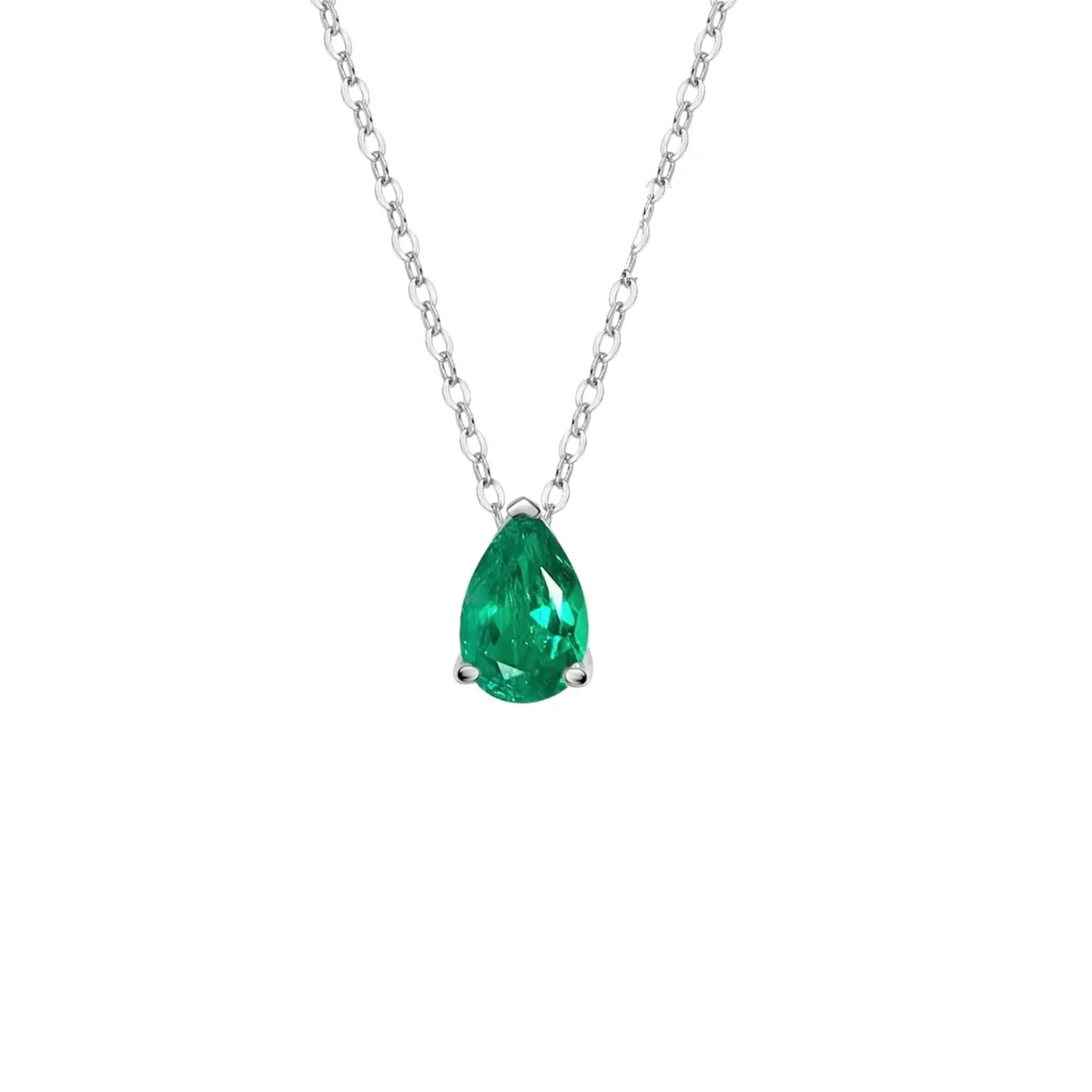 Pear Cut Emerald Necklace Pendant