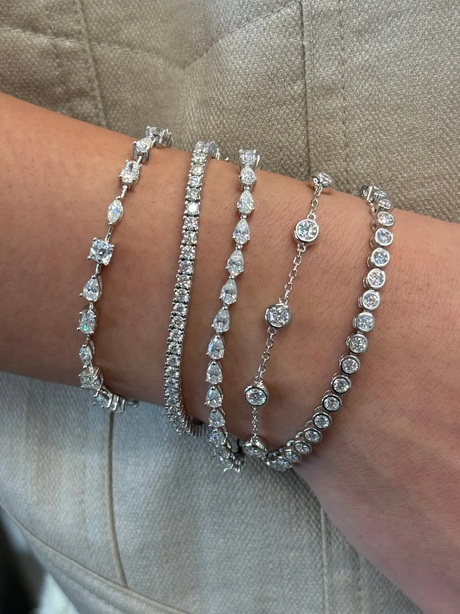 Pear Cut Tennis Bracelet worn