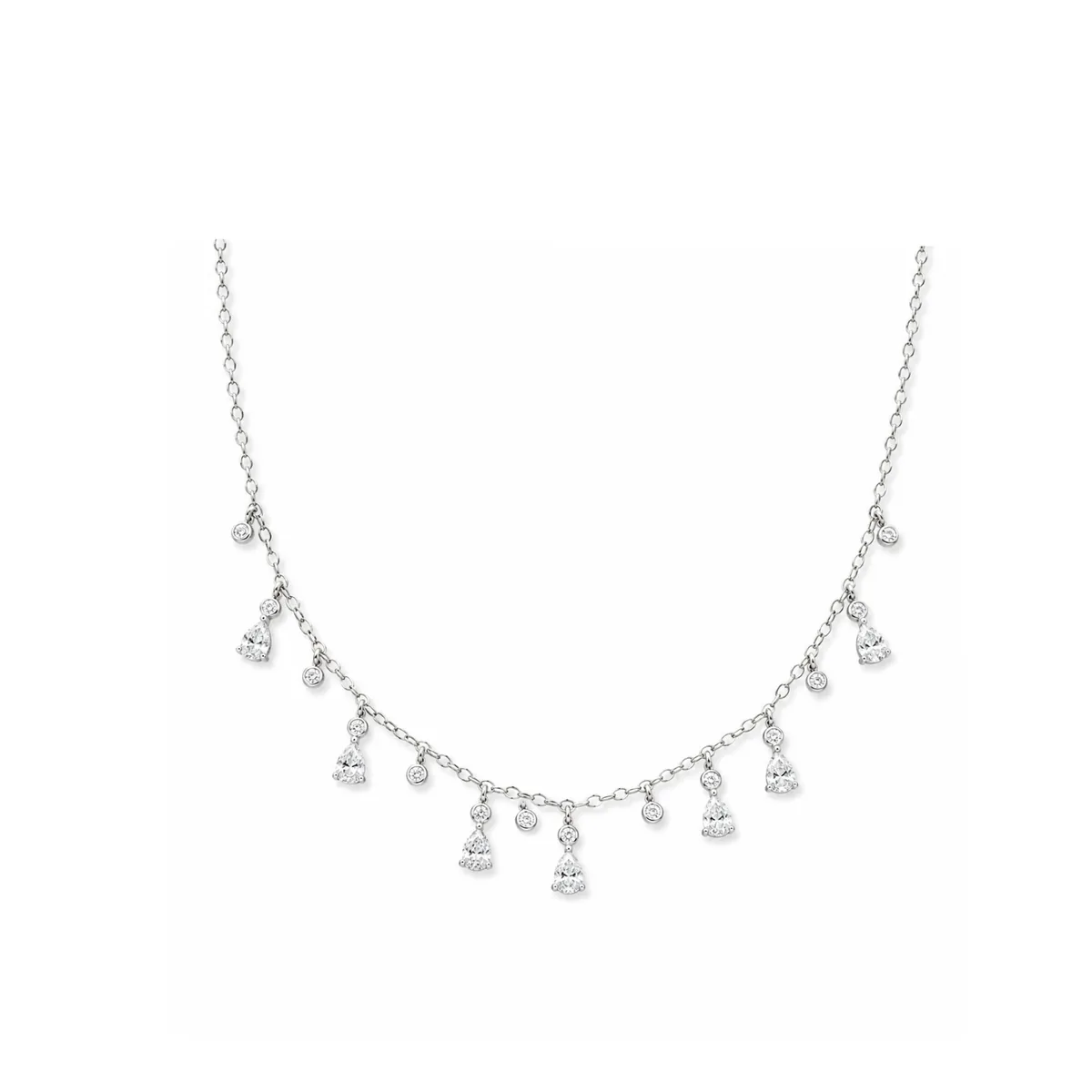 Pear & Round Drop Necklace
