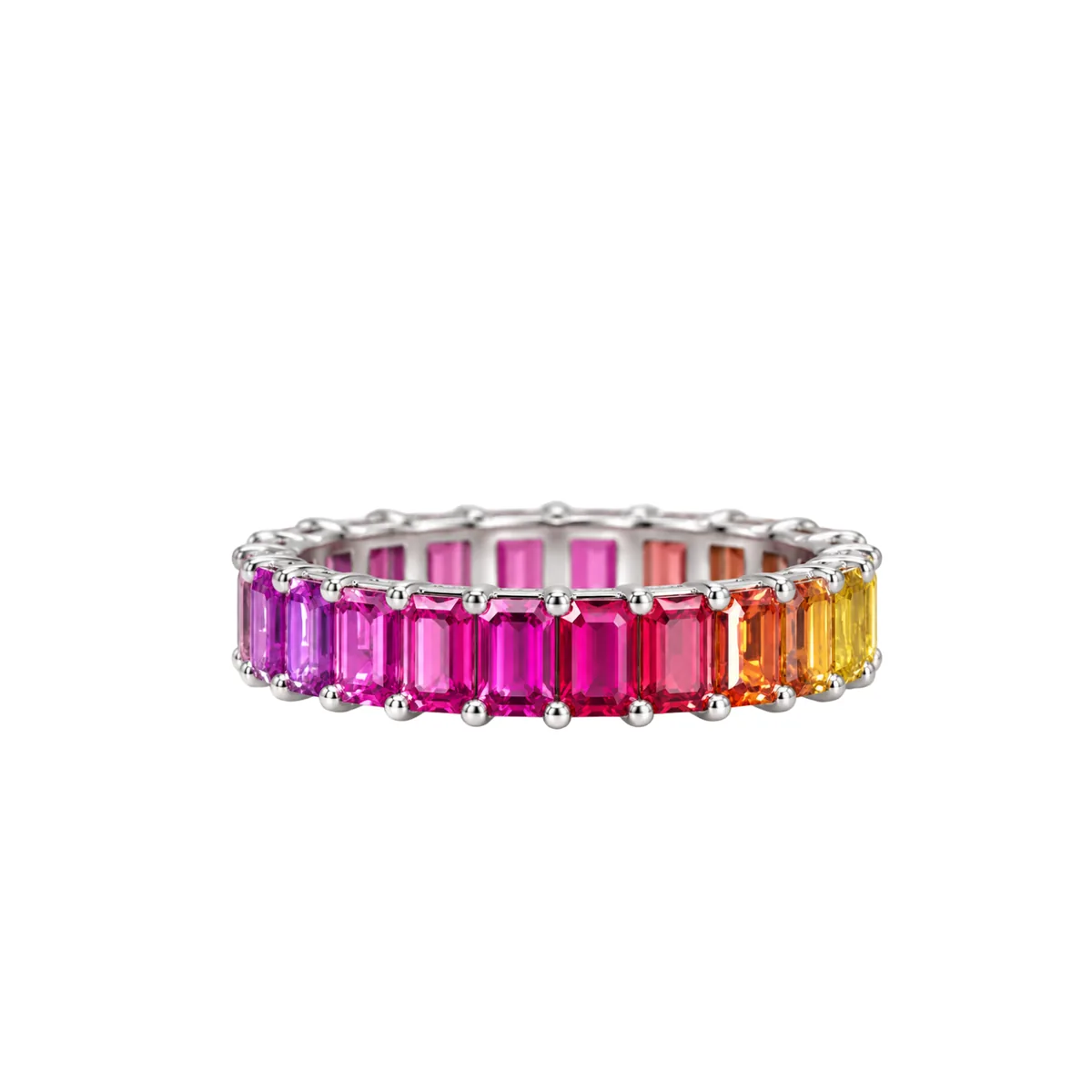 Rainbow Lab Sapphire Eternity Band