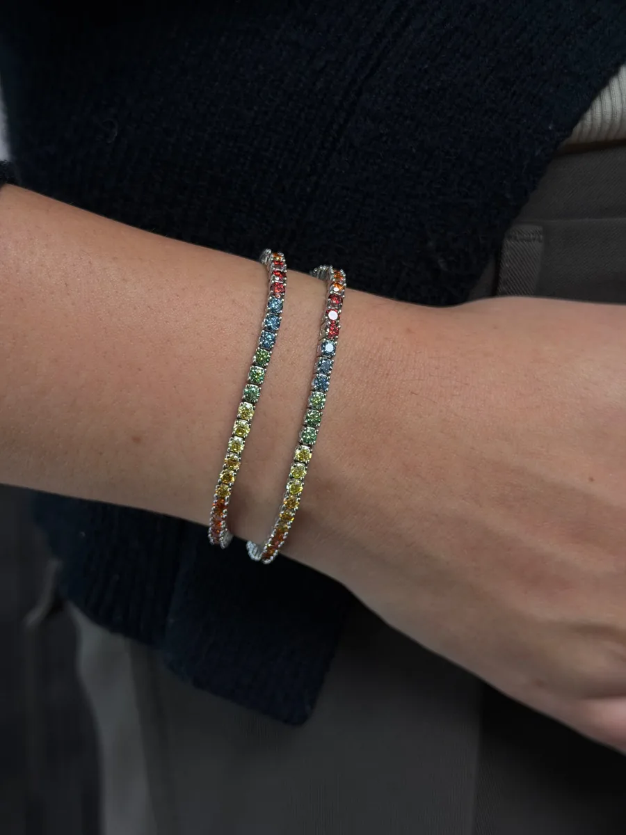 Rainbow Tennis Bracelet worn
