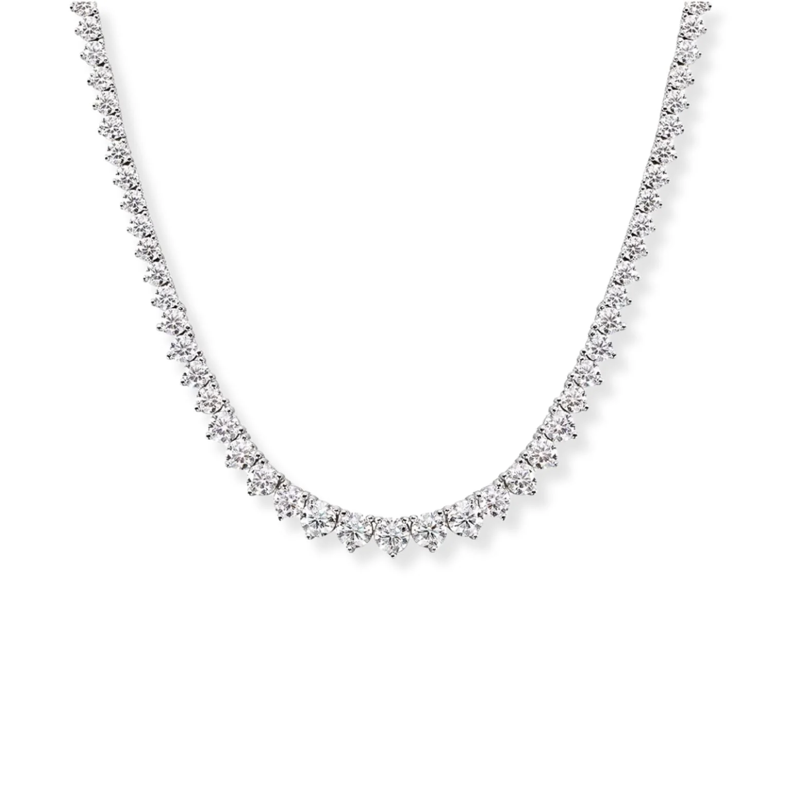 Riviera 3-Prong Graduated Tennis Necklace