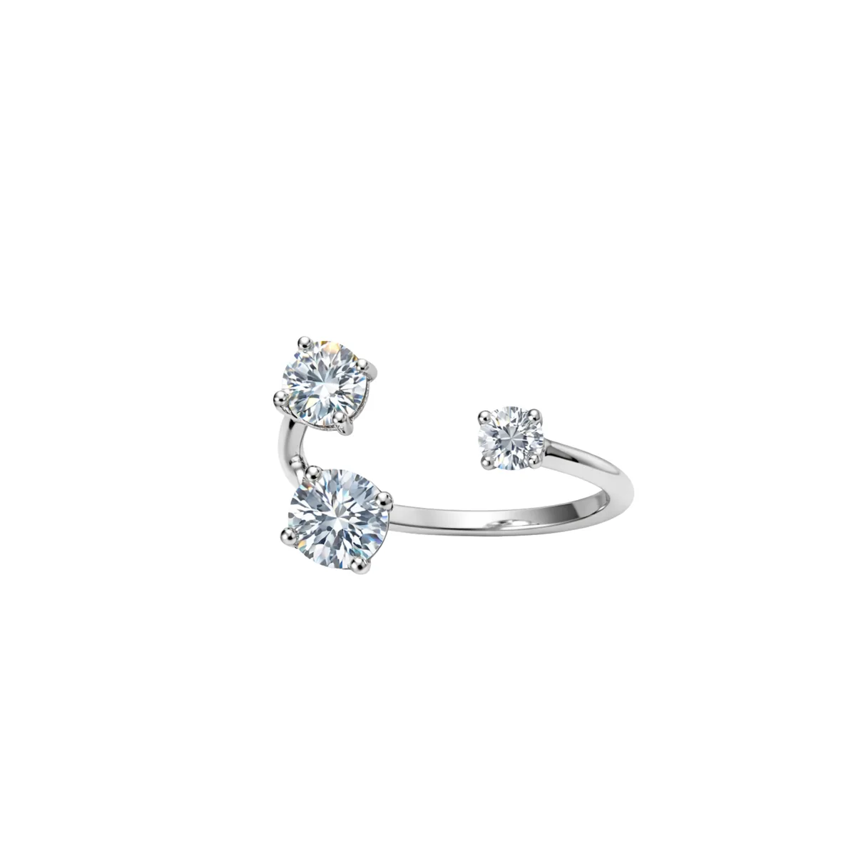 Round Cut Open Adjustable Ring