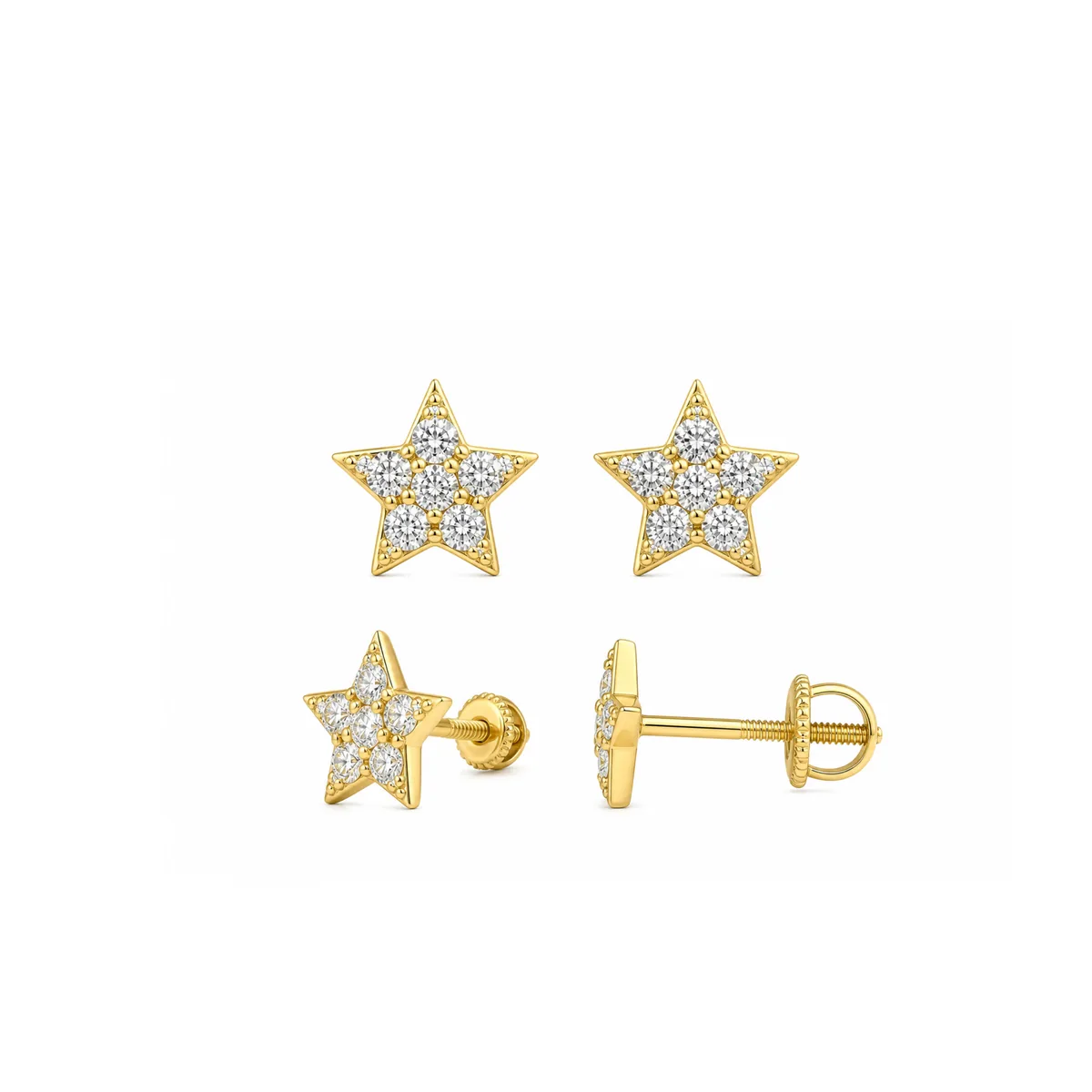 Star pave earrings