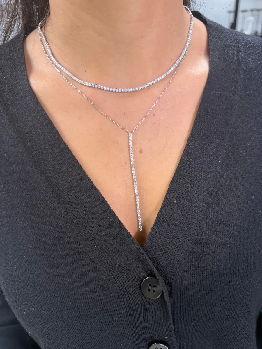 The Linear Necklace worn