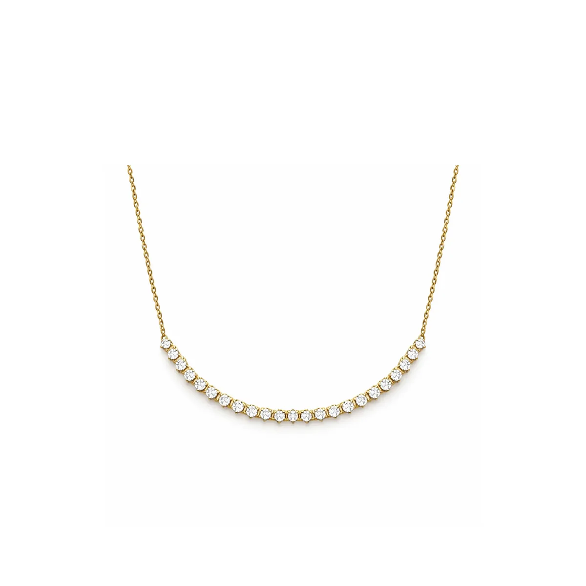 Three-Prong Half Tennis Necklace