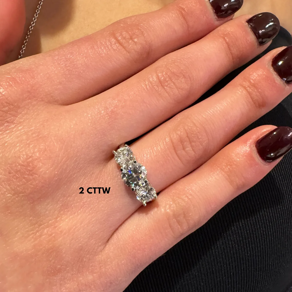 Three Stone Ring worn