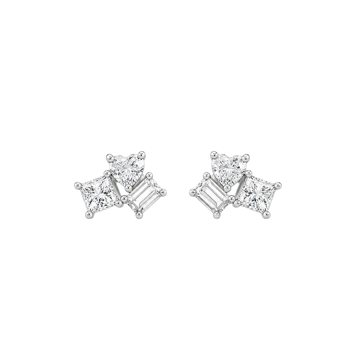 Triple Cut Stud Earrings